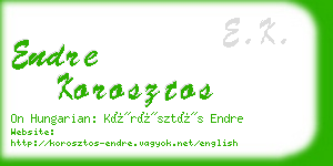 endre korosztos business card